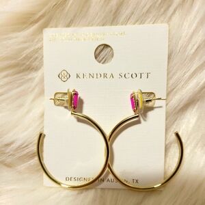 Kendra Scott Emilie Hoop Earrings Gold and Azalea Illusion